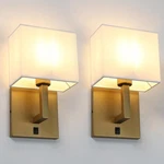 Yosoan Set 2 Indoor Vanity Wall Sconce With Off Switch, Brass Modern Bo.... Fixed Price $151.91.