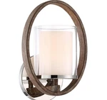 Home Decorators Downing 1-LIGHT Polished Nickel / Corona Bronze Wall Sconce New. Fixed Price $33.05.