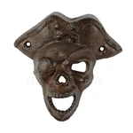 Pirate Skull Beer Bottle Opener Wall Mounted Rustic Brown Cast Iron Nautical Bar. Fixed Price $17.95.