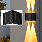Solar Outdoor Corner Lights Small Black Exterior Wall Sconce LED-2 Pack Water.... Fixed Price $108.21.