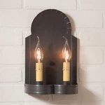 Hanover Double Metal Wall Sconce In Kettle Black/country Light. Fixed Price $98.12.