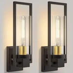 Cinoton Black And Gold Wall Sconces Set Of 2, 15" Matte Mounted La.... Fixed Price $49.37.