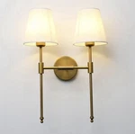 Classic Rustic Double Wall Sconce W/white Fabric Shade And Antique Brass Finish. Fixed Price $80.99.