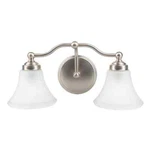 Norwell Soleil 2-LIGHT 17.5 In. Brush Nickel Wall Sconce W/ Frosted Glass Shade. Fixed Price $49.99.
