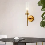 Modern Gold Wall Light Sconce With Glass Shade Hallway Bedroom Bathroom Fixtures. Fixed Price $24.20.