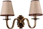 Brass W/ Fabric Shade 17IN Vintage Style 2-LIGHT Wall Sconce Fixture (1PC). Fixed Price $56.97.