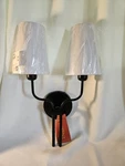 New Box Gianni Possini Euro 2 Arm Wall Sconce Matte Black And White Linen. Fixed Price $59.49.