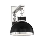 Corning 1 Light Wall Sconce Gray With Polished Nickel Accents By Savoy House. Fixed Price $180.00.