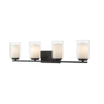 Z-lite Willow Light Vanity, Matte Black, Inner White & Outer Clear 426-4V-MB. Fixed Price $224.40.