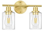Folksmate Bathroom Fixtures, 2-LIGHT Brushed Brass Vanity Light, Gold W.... Fixed Price $24.99.