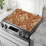 Electric Stove Top Cover Protector,vintage Damask Floral Heat Resistant Glass.... Fixed Price $54.29.