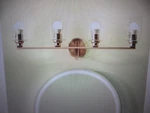 Kichler Gioe 32.25 In. 4-LIGHT Vanity With Clear Fluted Glass Champagne. Fixed Price $189.95.