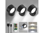 Lightbiz Led Wall Lights With Remote, 3 Pack Black. Fixed Price $51.95.