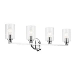 Kichler Gioe 4 Light Wall Mt Bath Arm, Chrome/clear Fluted - 55227CHFLU. Fixed Price $299.99.