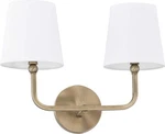 Capital Lighting 119321AD-674 Dawson White Fabric Shade Bath Vanity Aged Brass. Fixed Price $67.49.