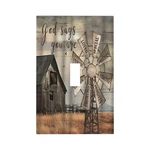 Western Barn Windmill Cabin Rustic Inspirational Quotes 1 Gang Light Switch C.... Fixed Price $22.51.