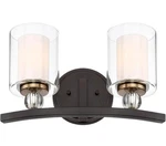 Minka Lavery Vanity Bath 2-LIGHT, 200 Watt, 15.5"H X 9"W, Painted Bronze. Fixed Price $180.00.