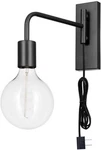 Globe Electric 51370 1-LIGHT Plug-in Wall Sconce, Matte 9.73", Black. Fixed Price $53.91.