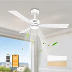 Oponl 42" Ceiling Fan With Light Remote Control Downrod Mount Noiseless - White. Fixed Price $62.32.