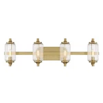 Savoy Essentials Holton Light Bath, Warm Brass/clear Ribbed 8-3024-4-322. Fixed Price $364.00.