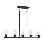 Nuvo Lighting Sommerset 5 Island Pendant, Clear, Matte Black 60-7276. Fixed Price $317.60.