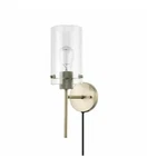 Globe Johnson 1-LIGHT Antique Brass Plug-in Or Hardwire Wall Sconce 51789. Fixed Price $27.95.