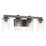 Kira Home Oakmont 28" 4-LIGHT Farmhouse Vanity / Bathroom + Seeded Glass. Fixed Price $51.60.