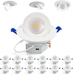 Adetu 6" Recessed Light 360+90 Adjustable Gimbal 5CCT Dimmable Retrofit 12-PK. Fixed Price $99.90.