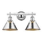 Orwell 2-LIGHT Chrome With Shade Bath Vanity By Golden Lighting. Fixed Price $118.95.