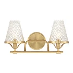 Savoy House Candler 2-LIGHT Bathroom Vanity Light, Warm Brass 8-3596-2-322. Fixed Price $214.00.