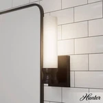 Hunter Lenlock 1-LIGHT Noble Bronze Wall Sconce With Cased White Glass Shade. Fixed Price $34.95.