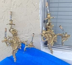 Metropolitan Ornate 3 Arm Gilded Bronze Brass Wall Sconce Fixtures Made In Italy. Fixed Price $1299.99.