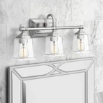 Quoizel Nicholas 22" Wide Brushed Nickel 3-LIGHT Bath. Fixed Price $249.99.