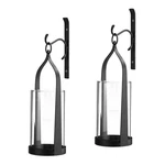 Hanging Wall Sconce Medieval Modern Mounted Hurricane Candle Holder Glas.... Fixed Price $114.00.