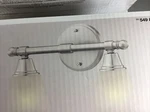 New Hampton Bay 2 Light Vanity Fixture Brushed Nickel Finish 549 831 Nib. Fixed Price $40.00.