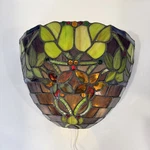 River Of Gods Stain Glass Wall Sconce Light Tiffany Style Floral 12" Dimmable. Fixed Price $80.00.
