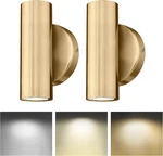 Brass Gold 2-PACK Wall Sconce, Up/down Indoor Light For Bedroom & Entryway. Fixed Price $133.99.