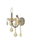 Elegant Lighting Maria Theresa Royal Crystal Golden Teak Wall Sconce. Fixed Price $190.00.