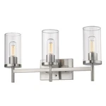 Golden Lighting 7011-BA3 Winslett 23"W Vanity Pewter / Clear. Fixed Price $197.99.