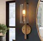 Uolfin 17 H.modern Cylinder Powder Room Wall Sconce 1-LIGHT Large Brass Gold. Fixed Price $38.99.