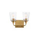 Maxim 12882 Hudson Light 13"W Vanity - Natural Aged Brass / Clear. Fixed Price $128.00.