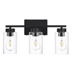 3-LIGHT Bathroom Vanity Light, Modern Black Wall Lights With Clear Glass Shad.... Fixed Price $45.09.