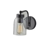Adesso Bristol E26 Wall Lamp Sconce Black W/clear Glass Shade Brand New. Fixed Price $45.00.