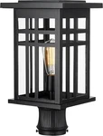 Sleek 16" Black Outdoor Post Light Fixture With Clear Glass Shade. Fixed Price $166.99.