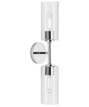 Progress Lighting Cofield 2-LIGHT Wall Sconce Chrome Clear Glass 22.5 Open Box. Fixed Price $37.30.