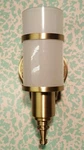 Brass & Opal Glass Cylinder Wall Sconce Light Rejuvenation W489BB. Fixed Price $85.00.