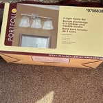 Portfolio 3-LIGHT Vanity Bar Wall Mounted Brushed Nickel Bell Shade 0756838. Fixed Price $15.99.