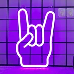 Rock Hand Shaped Neon Light, Gamer Wall Decor Led Signs With Dimmable, Usb. Fixed Price $33.99.