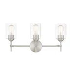 Home Decorators Ayelen 22 In 3-LIGHT Brushed Nickel Modern Bathroom Vanity. Fixed Price $29.99.