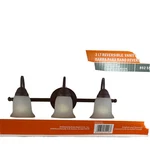 Commercial Electric Nutmeg Finish 3-LIGHT Vanity. Fixed Price $49.99.